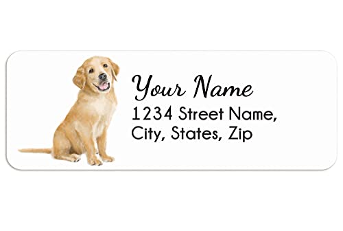 Triple Studio Golden Retriever Puppy Address Labels, 120 Pcs Personalized