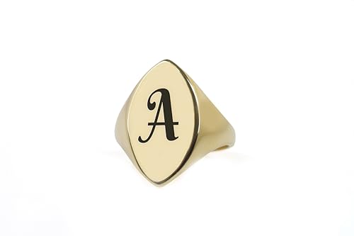 Initiale gravée sur bague chevalière en or 14k marquise : portez votre histoire