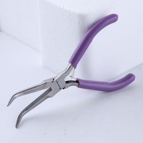 SPEEDWOX Bent Needle Nose Pliers with Smooth Jaw, 45 Degree Bent Long Nose Pliers for Fishing Jewelry Making - Image 2
