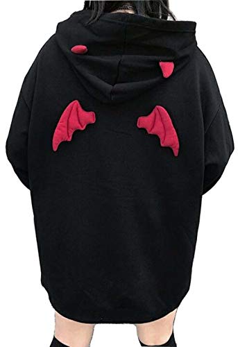 Womens Devil Wing Hoodie Long Sleev…