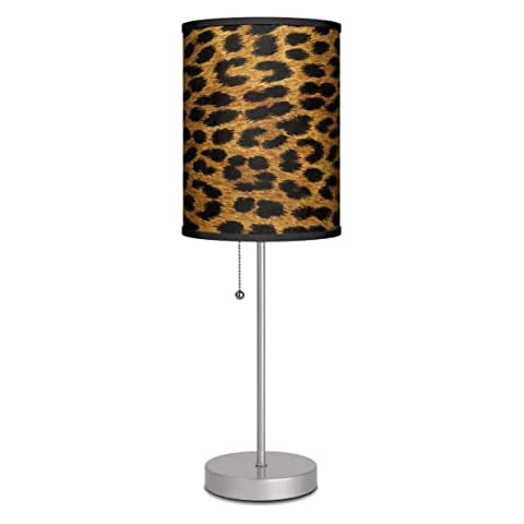 Lamp-In-A-Box Nature Table Lamp for Bedroom, Living Room, Office Desk Lighting Home Decor, Leopard Print Printed Lampshade Gifts Cover