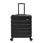 Cabin Max Anode 56x45x25 cm Carry On Hand Luggage Suitcase - Lightweight, Hard Shell, 4 Wheels, Combination Lock Suitable for Jet 2, BA, Easyjet (56L Black, 56 x 45 x 25 cm)
