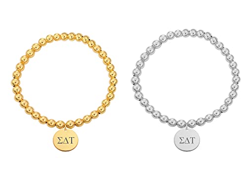 Sigma Delta Tau Bracelet Sorority Stretched Beaded Bracelet