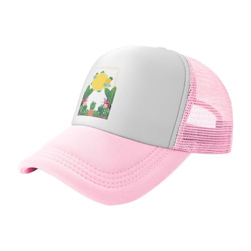 Pineapple Tropical Plant Background Trucker Hat Snapback Mesh Baseball Cap Unisex