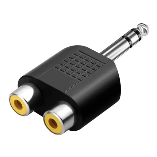 Adaptateur jack 6.35 mm double RCA stéréo assurant une transmission sonore sans interférence