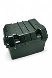 NewMarine Batteriebox Medium, Polypropylen, Schwarz, 288x208x260 mm, Marine Batteriekasten mit Haltegurt