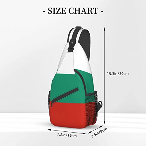 Mochila bandolera unisex bandera Bulgaria negra miniatura 4