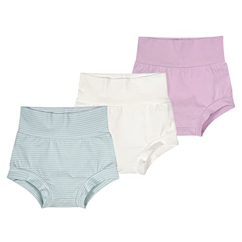 Image of Teach Leanbh Baby Boys Girls 3 Pack High Waisted Bloomer Cotton Stripe Pure Bummies Shorts
