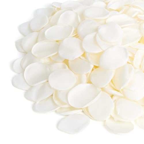 AWARDSEN 400Pcs White Real Touch Silk Fake Rose Petals for Wedding Decor