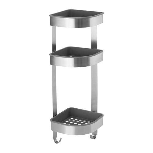IKEA BROGRUND Corner Wall Shelf Unit, 19 x 58 cm, [Stainless Steel