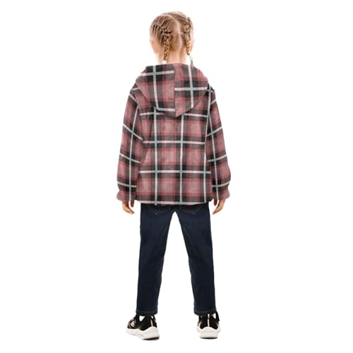 GuoChe Red Plaid Vintage Baby Boy Fleece Jacket4