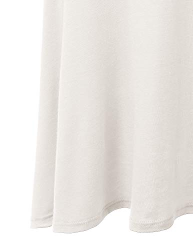 JJ Perfection Women's Casual High Waisted Flare Ruffle Midi Skirt with Elastic Wide Waistband, Knee Length, Reg and Plus Size4