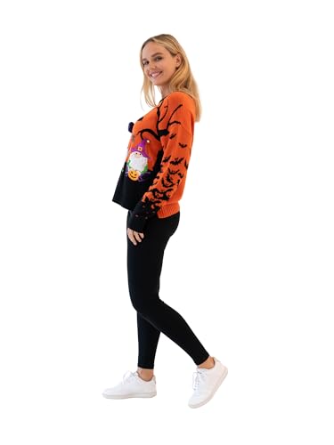 Blizzard Bay Women's Halloween Crew Neck, Long Sleeve, Sweater, Orange Twist, Medium - image 2