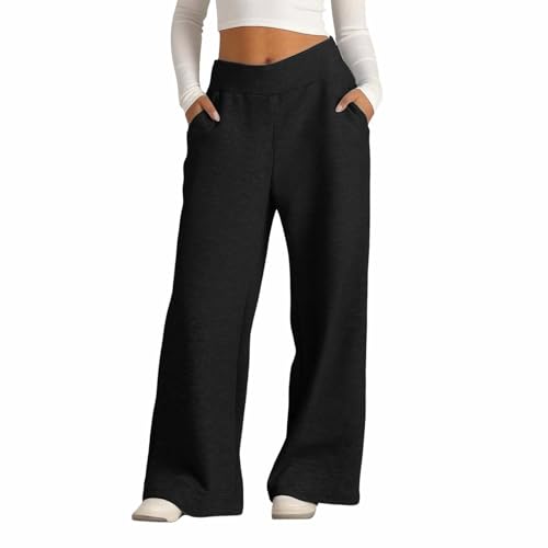 Girls Wide Leg Sweatpants Casual Oversized Drawstring Track Pants Baggy Straight Leg Elastic High Waist Athletic Joggers