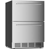 Antarctic Star Outdoor Beverage Refrigerator 24 Inch Wide,Stainless Steel Double...