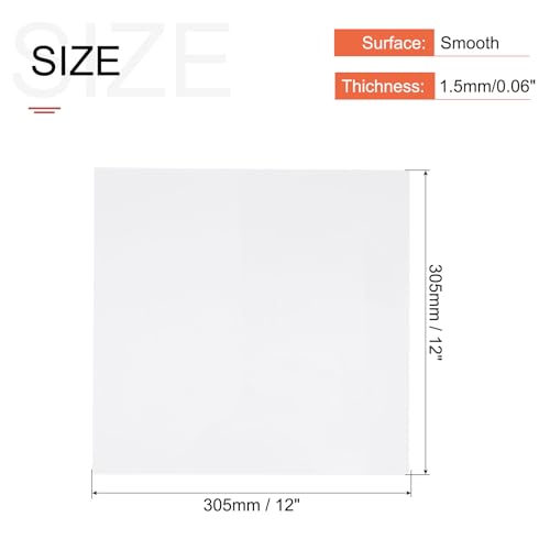 Image of MECCANIXITY ABS Plastic Sheet 12 Inch x 12 Inch x 0.06 Inch ABS Styrene Sheets for Building Model DIY Crafts Panel White 6 Pcs