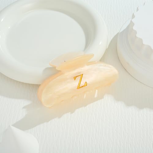 Image of LILIE&WHITE Acrylic Letter Hair Clips For Women Stylish Z Initial Hair Claw Alphabet Hair Clip Fashion Glitter Monogram Claw Clip Elegant And Durable Hair Accessory Large Hair Clips Z
