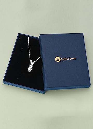 Jl Little Forest Solitaire Pendant For Women, Emerald/Square Princess/Marquise/Trillion Cut Cz Diamond Necklaces thumb #5