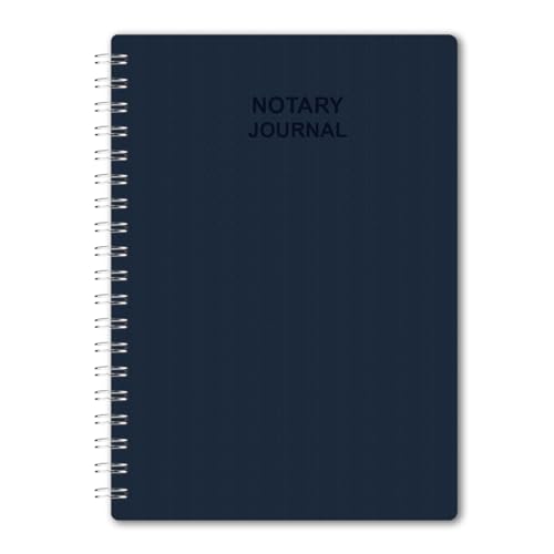 Notary Journal Log Book, 7"x10", Spiral Bound Book with 420 Record Entries, Notary Log Books Notary Public Journal for Notarial Acts, 100gsm Thick Paper, Dark Blue