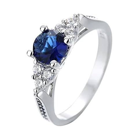 Four Claws Sapphire Zircon Elegant Rhinestone Ring Sapphire Jewellery Rings Women Fashion Full Diamond Zircon Rings Cover