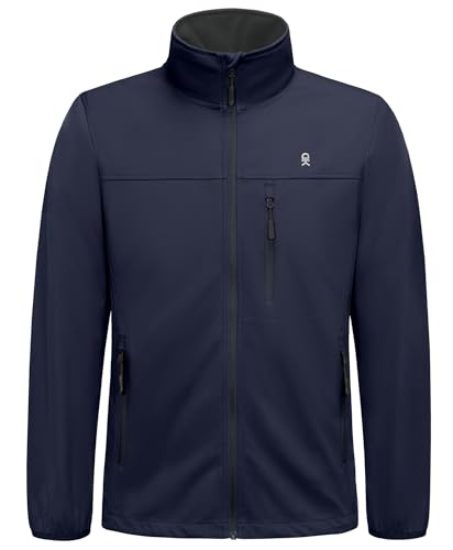 Little Donkey Andy Men's Lightweight Softshell Jacket Windbreaker Waterproof Jacket with 3 Pockets for Running Golf Hiking