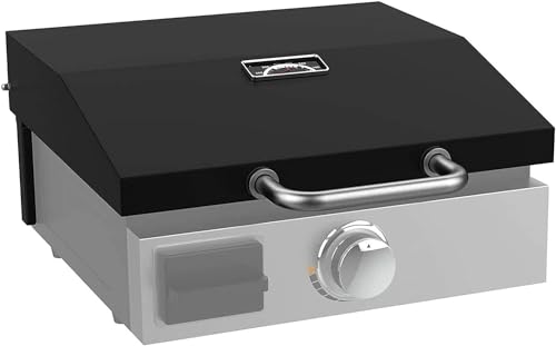 Hinged Lid for Blackstone 17 Inch Griddle, 5010 Griddle Hard Cover Flat Top Hood for Blackstone 1650 Portable Grill with Temperature Gauge