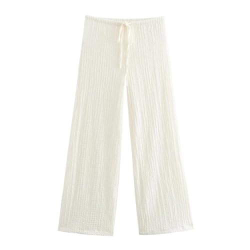 Women Textured 2 Pieces Sets Solid Vest and Trousers Office Lady Wide Leg Pants Set4