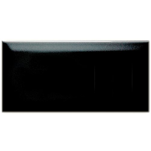 Preisvergleich Produktbild Metro Wandfliesen mit Facette Schwarz Glänzend 7,5x15cm