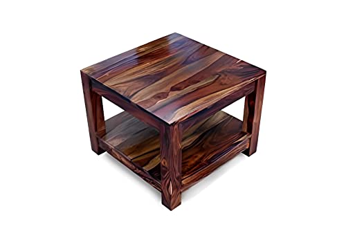 Image of Douceur Furnitures Solid Sheesham Wood Coffee Table for Living Room | Wooden Centre Table & Tea Table for Hall, Bedroom, Home, Office, Hotel & Cafe | Natural Brown Finish