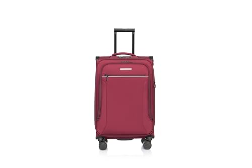 Image of Verage Luxe Toledo Set of 2 (S+M) Softsided Lightweight Spinner Wheels Luggage, Expandable Suitcase with TSA Lock & LED Flashlight, Burgundy (20 /24)