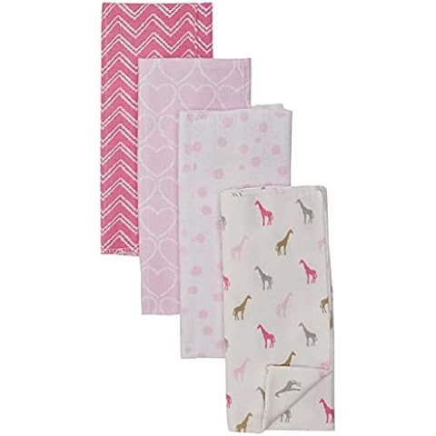 Luvable Friends Baby Layered Flannel Burp Cloth Handkerchief, Giraffe, One Size Cover