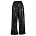 Faux Leather Pants for Women Fashion Plus Size High Waisted Straight Wide Leg PU Pants with Pockets Party Clubwear Black