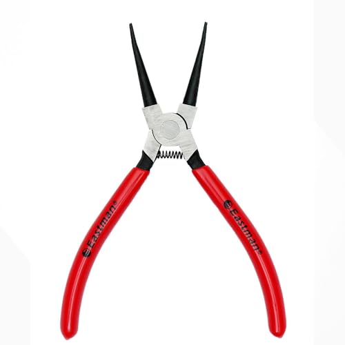 Image of Eastman 7 Inch Circlip Plier Internal Straight Rings on Shafts Alloy Steel Hardened with Ergonomic Grip Electronics Outside Plier Multipurpose Works (E-2034A)