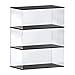 ACRLIE Vitrine Murale pour Collection, Figurine, Mini Voiture Collection, Objet Manga, 3 étages Acrylique Vitrine avec Couvercle et Base en Bois Noir, Déco Boîte Plexiglas pour Salon