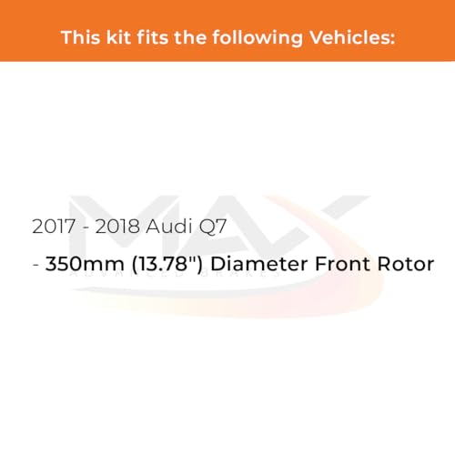 Image of Max Advanced Brakes Front & Rear Brake Kit Compatible With 2017 2018 Q7 w /13.78 inch Frt Rotor Replacement Cross Drilled Disc Brake Rotors and Ceramic Brake Pads