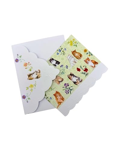 Image of Poster Foundry Cat Stationery Set By Carol Wilson Cute Stationary Kitten Themed Gifts Notecards with Envelope Penpal Supplies Letter Note Cards NCP2371
