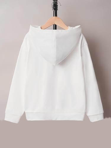 COZYEASE Girl's Letter Camo Graphic Hooded Sweatshirt Long Sleeve Drop Shoulder Hoodie Pullover Tops2