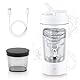 NVIYAM Shaker Elektrisch 650ml, Protein Shaker mit Pulverfach, Eiweiß Shaker USB C Wiederaufladbare, Elektrischer Shake Mixer für Potein Pulver und Milchshake, Proteinshake