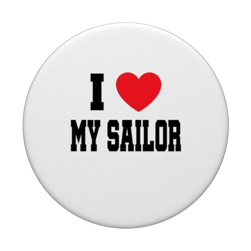 I Love My Sailor PopSockets Swappable PopGrip, Black - Image 3