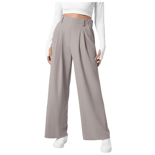 Pantalon fluide femme chic et décontracté à jambe large taille haute