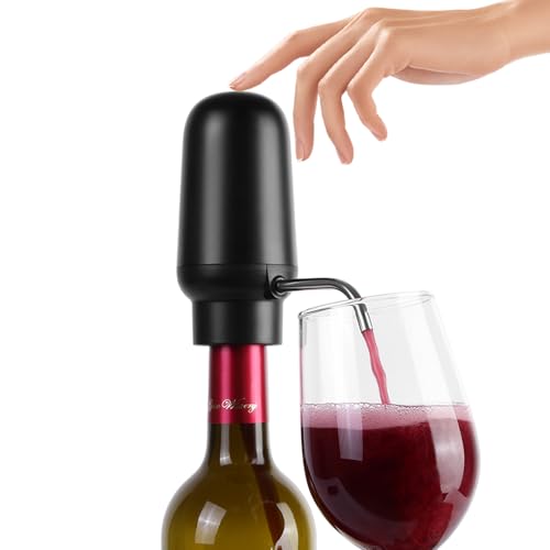 KOOCHUWAH Aireador de vino eléctrico, decantador rápido, tipo C, recargable, negro, moderno, vertedor de vino