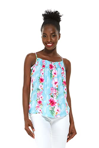 Image of Hawaii Hangover Family Matching Clothes, Pink Hibiscus Vine Turquoise | Family matching Hawaiian outfits, Pink Hibiscus Vine Turquoise, lightweight rayon, machine washable, tropical floral print
