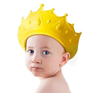 Baby Shower Cap Waterproof Shampoo hat for Children Toddler Girls Boys Protect ears eyes.Adjustable Silicone Bathing…