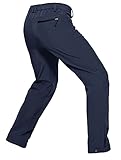 Gouxry Herren-Wanderhose Schneehose Wasserdicht Softshellhose Outdoorhose Thermohose Winter Skihose Warm Gefüttert Trekkinghose Snowboardhose (M, Navy)