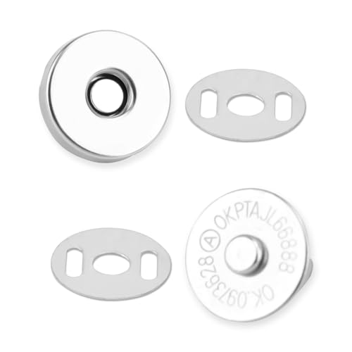 30 Stück Magnetverschluss Tasche ohne Nähen 14mm verschlüsse Magnetische Druckknöpfe ohne Nähen Magnet Druckknopf Magnetknopf für Taschen Knopfverschluss für Handtaschen Mäntel Jacken DIY