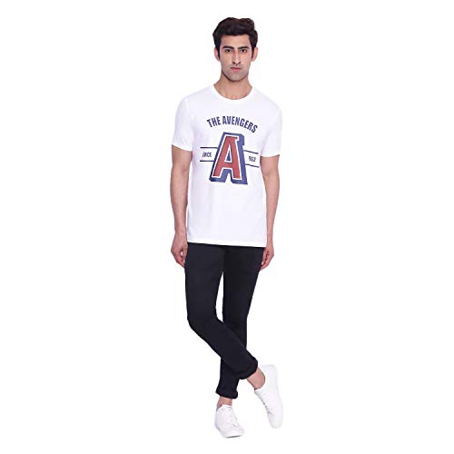 Image of Marvel Men Round Neck Short Sleeves Knitted T-Shirt
