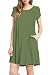 TINYHI Women's Swing Loose Short Sleeve Tshirt Fit Comfy Casual Flowy Tunic Dress