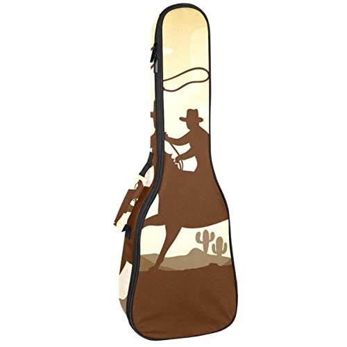 Housse pour ukulélé silhouette cowboy équitation 10 mm rembourrage épais 53,3 cm sac de transport pour ukulélé avec… - Les Beatles, Paul McCartney, John Lennon, RIngo Starr, George Harrison Housse pour ukulélé silhouette cowboy équitation 10 mm rembourrage épais 53,3 cm sac de transport pour ukulélé avec…