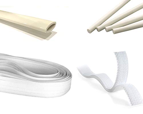 ROMAN BLIND KIT 1 METRE - 4 x 1m rods, 4 x tape, 2 x hook and loop, 1m bottom bar (no track included)