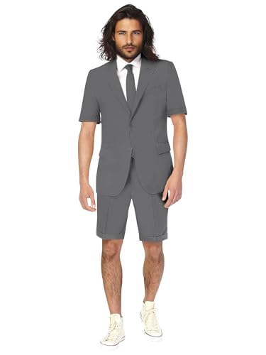 Netsky Shorts Suits for Men 2 Piece Slim Fit Groom Tuxedo Notch Lapel Casual Summer Suit for Men Prom Dinner Party 5